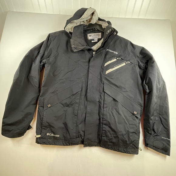 Columbia Titanium Ski Snowboard Jacket XL Black Interchange Omni Tech Flaw - Picture 3 of 12